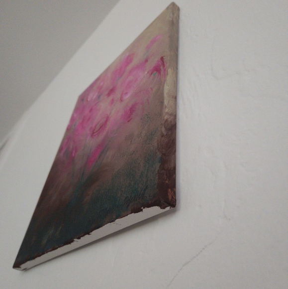 "Beauty from Ashes" original hand painted abstract roses flowers canvas painting - Picture 3 of 8